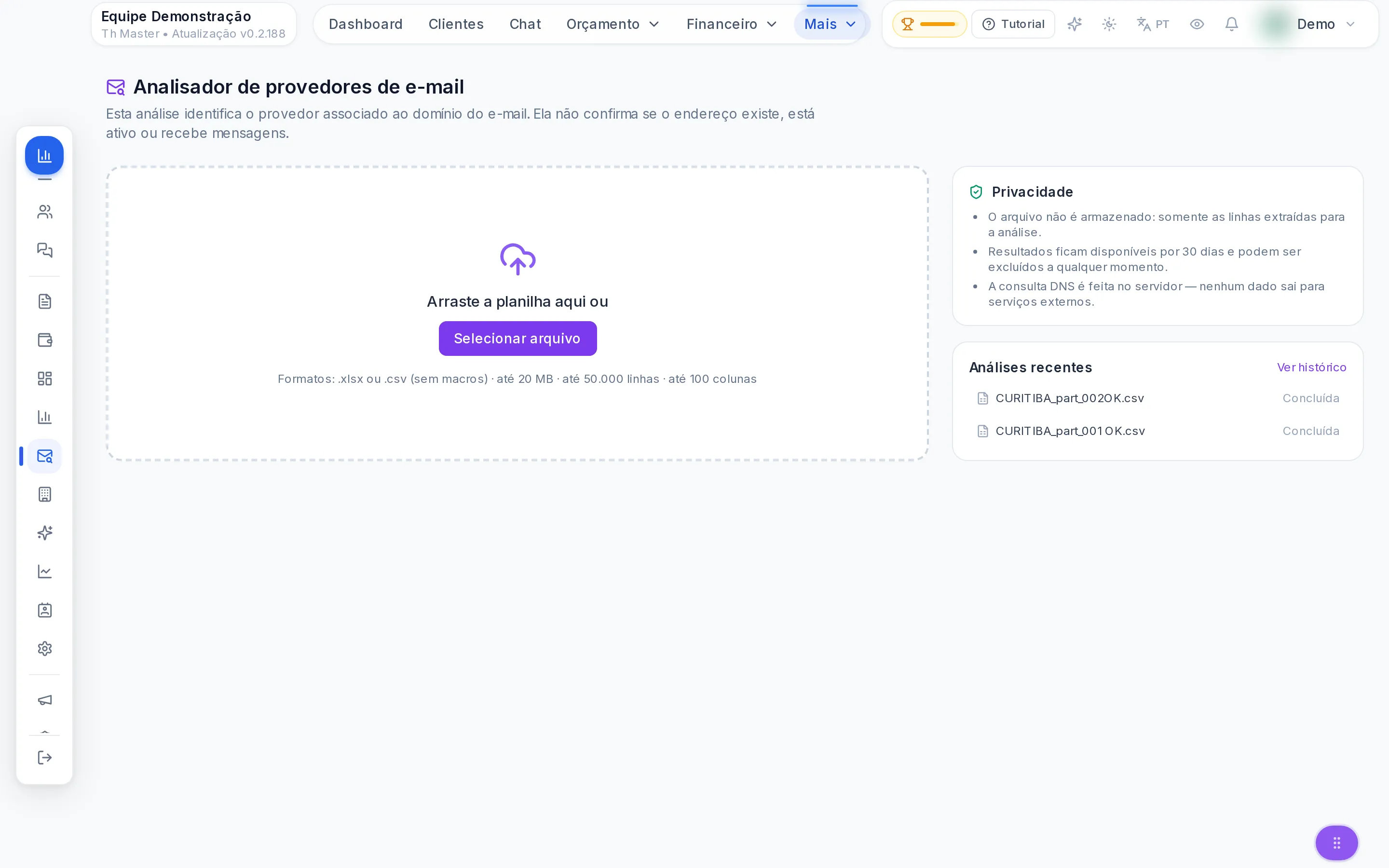Análise de e-mail — Th Gestor