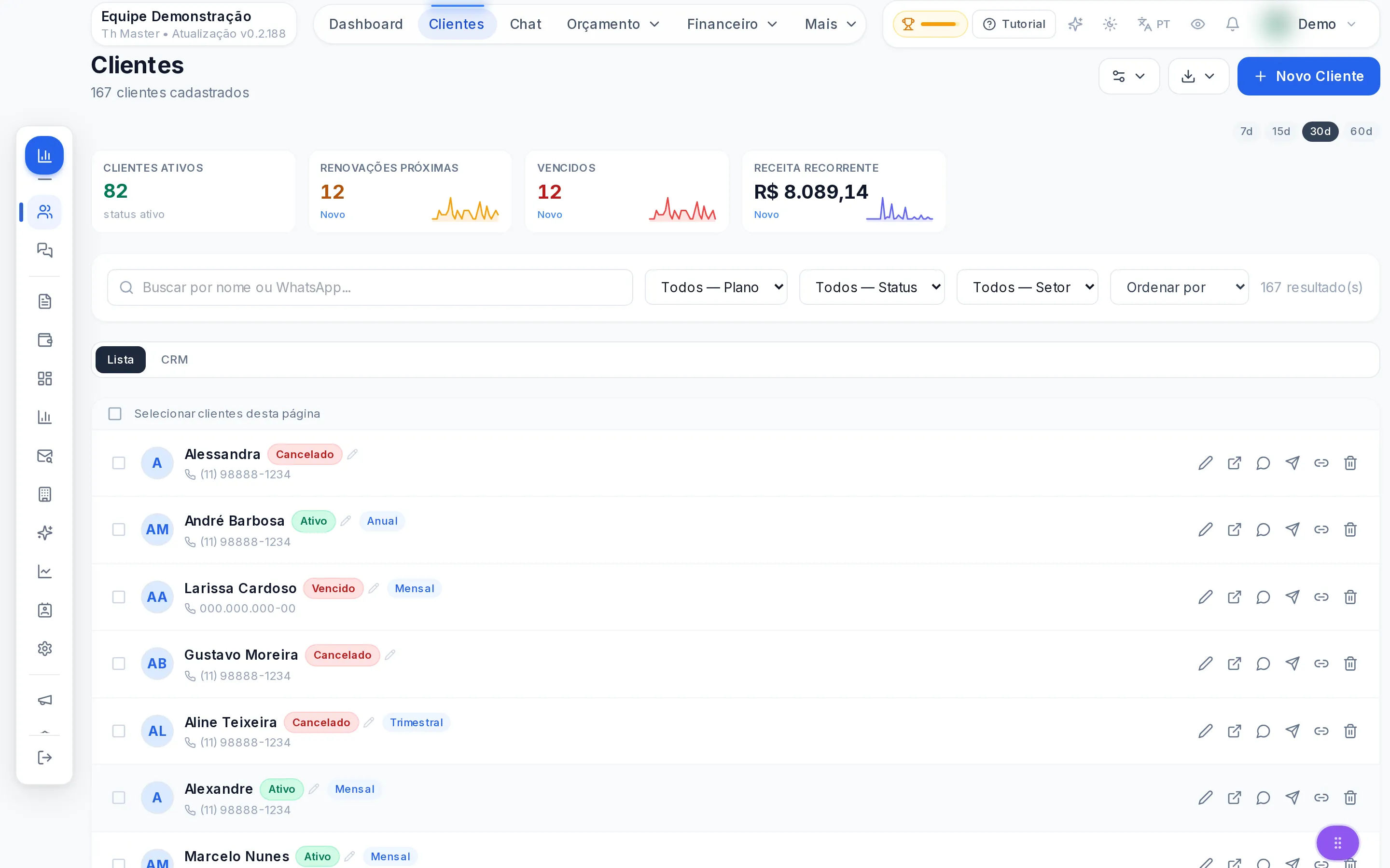 Clientes & CRM — Th Gestor